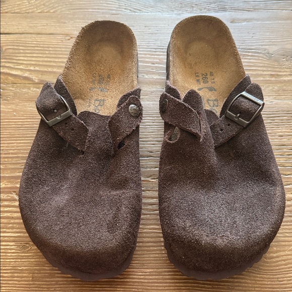 Betula by Birkenstock Boston Clogs Brown Suede 40/ M7 / L9 nwot - Picture 1 of 4